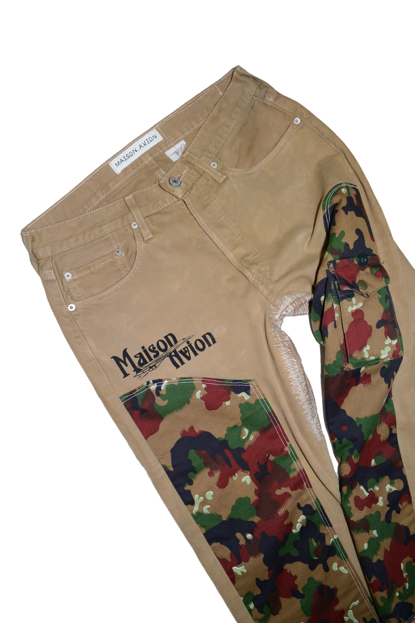 CAMOUFLAGE DOUBLE KNEE DENIM PANT W32L32