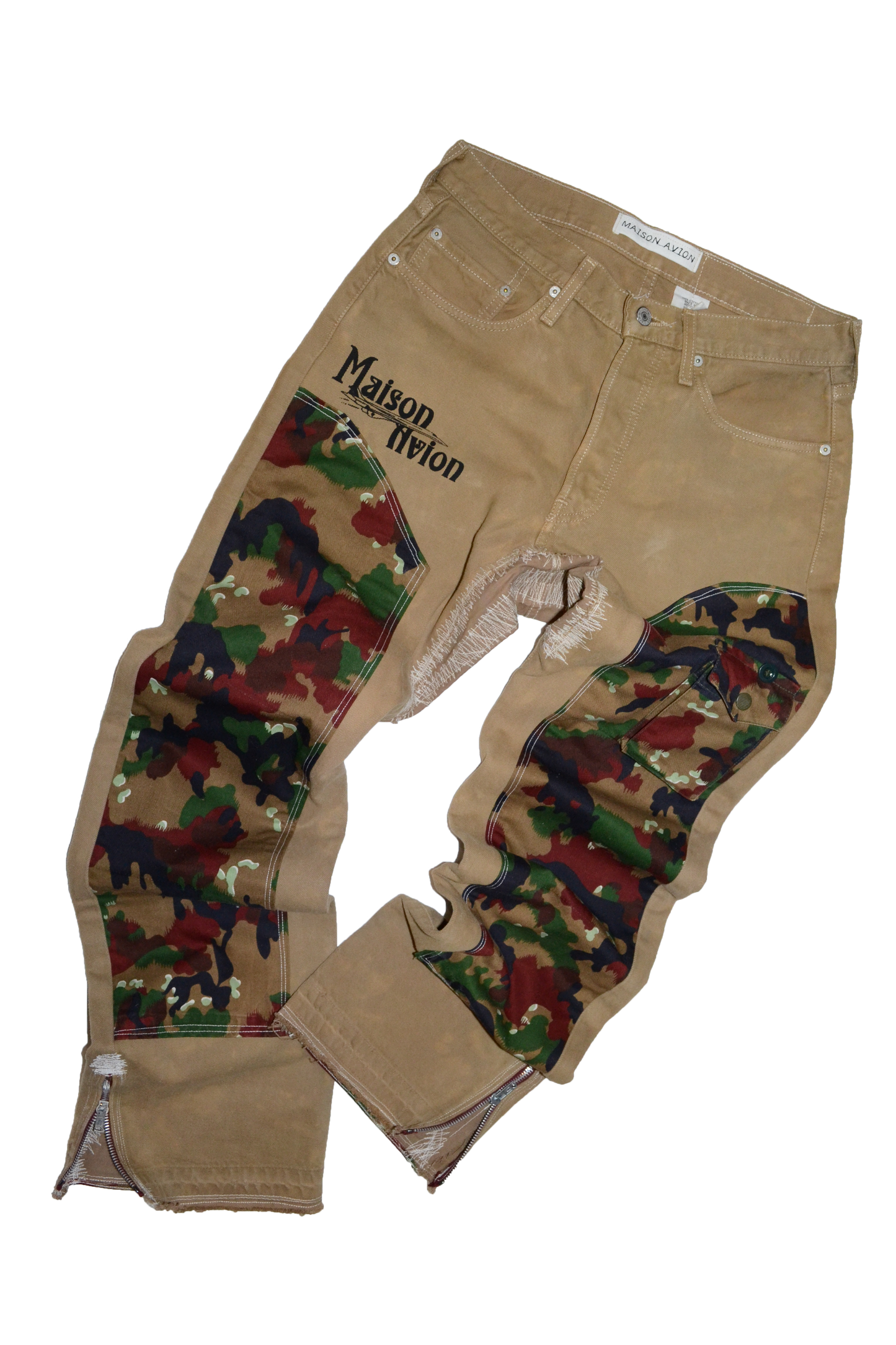 CAMOUFLAGE DOUBLE KNEE DENIM PANT W32L32